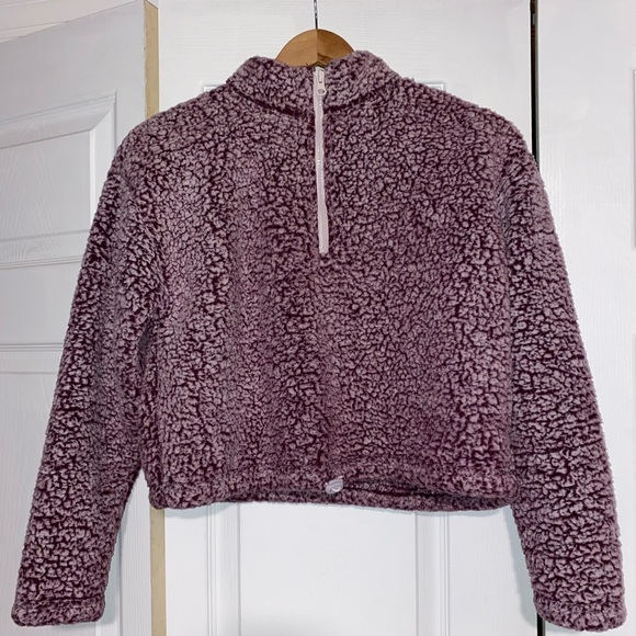 Pacsun L.A. Hearts Violet Sherpa Half-Zip Sweater - Picture 2 of 3